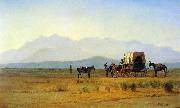 Albert Bierstadt Surveyor's Wagon in the Rockies Sweden oil painting artist